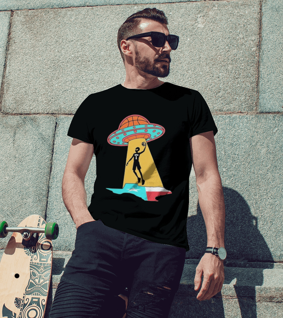 San Antonio Wemby The Alien Spurs Star UFO Basketball Texas T-Shirt