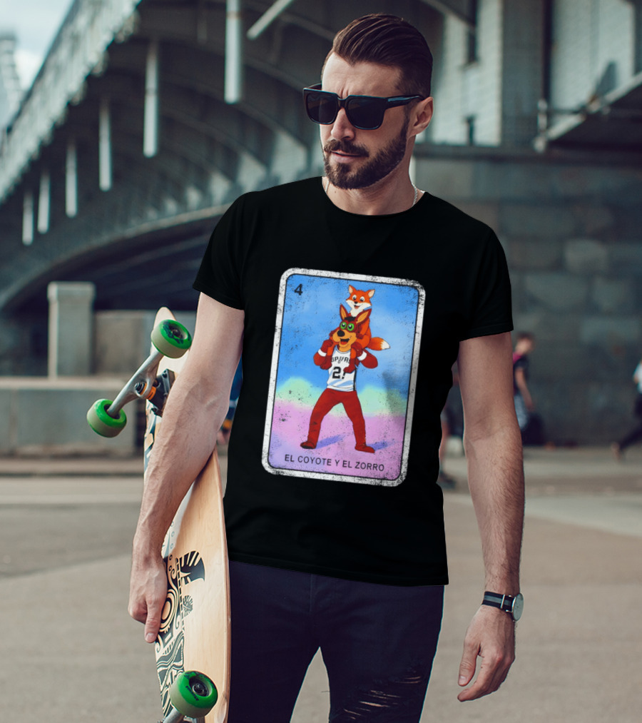 San Antonio Spurs Coyote El Zorro Lotería Card Number 4 T-Shirt
