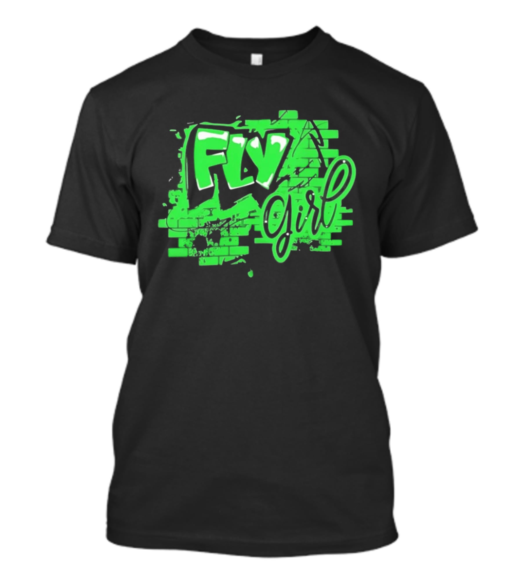 Fly Girl Graffiti Street Brick Wall T-Shirt