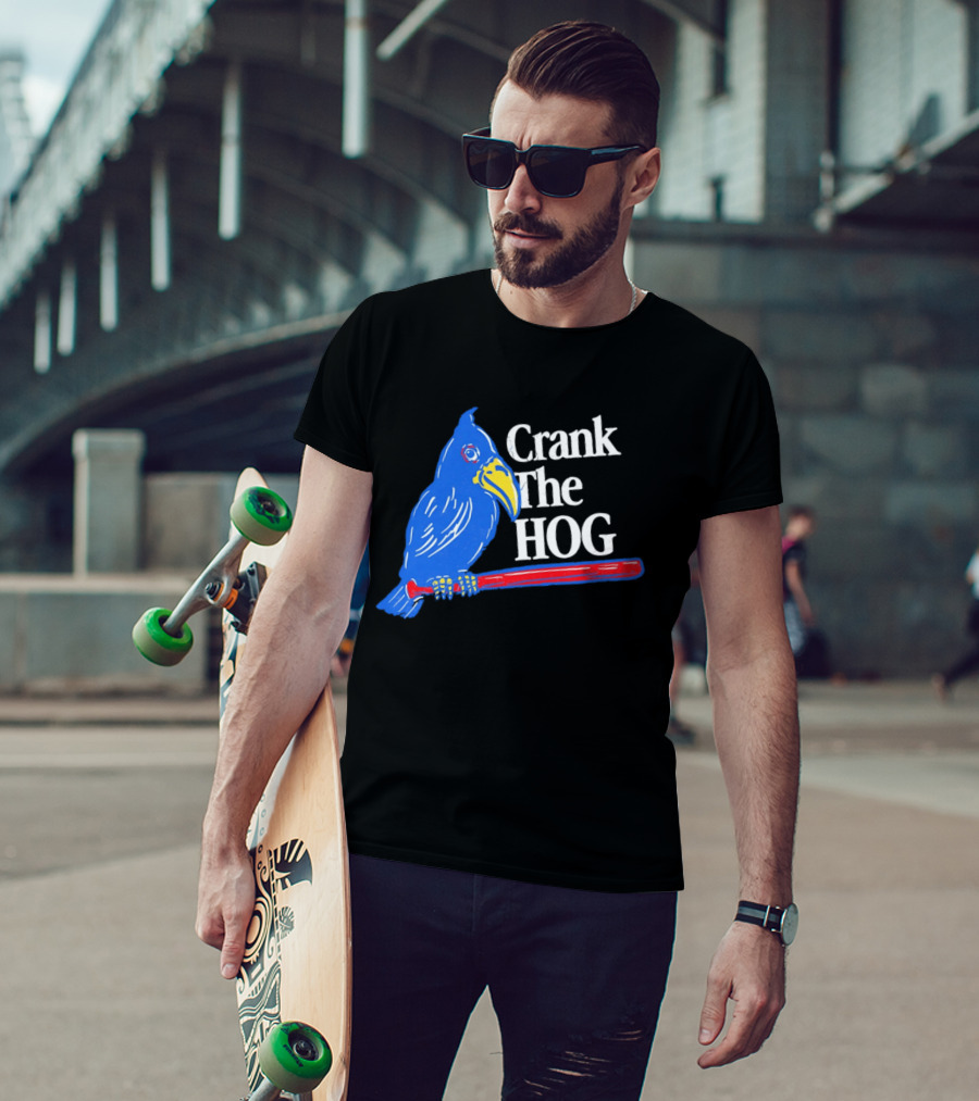 Kansas Jayhawks Crank The Hog Baseball Bird T-Shirt