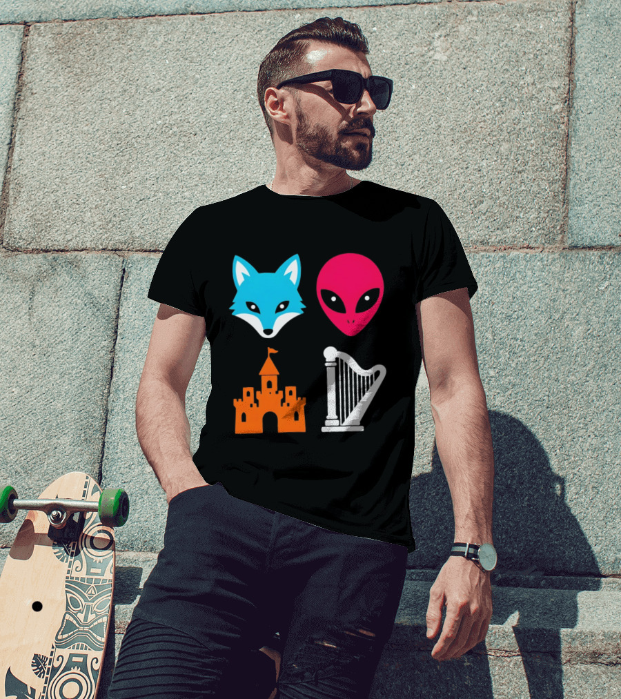 Spurs Fox Alien Castle Harper Basketball Meme T-Shirt