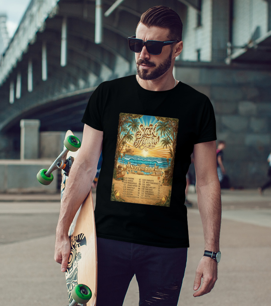 Stick Figure Enjoy The Ride Tour 2027 Phoenix To Seattle Dates And Locations T-Shirt