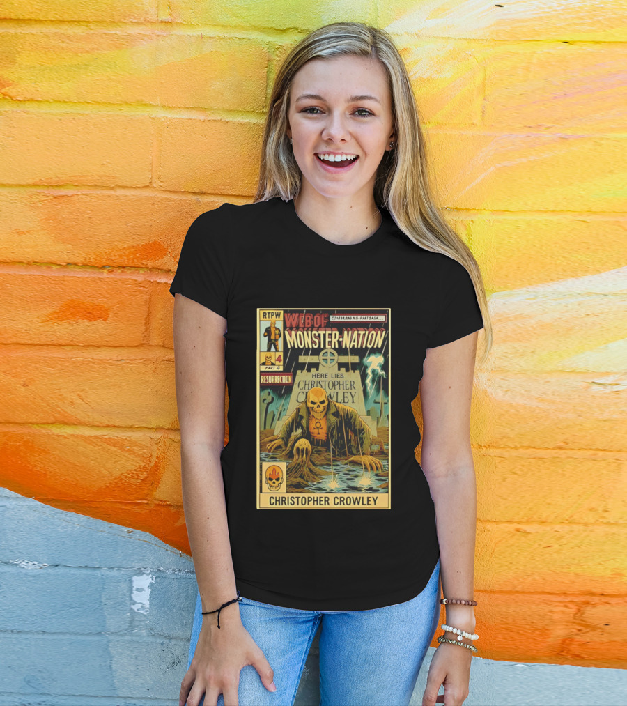 Resurrection Web Of Monster Nation Christopher Crowley Comic Part 4 Skeleton Tombstone T-Shirt