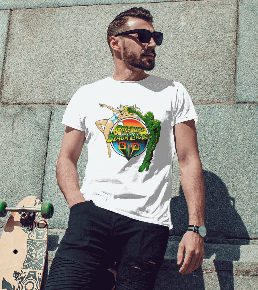 Creature From The Black Lagoon 3 D Gill Man Cartoon T-Shirt