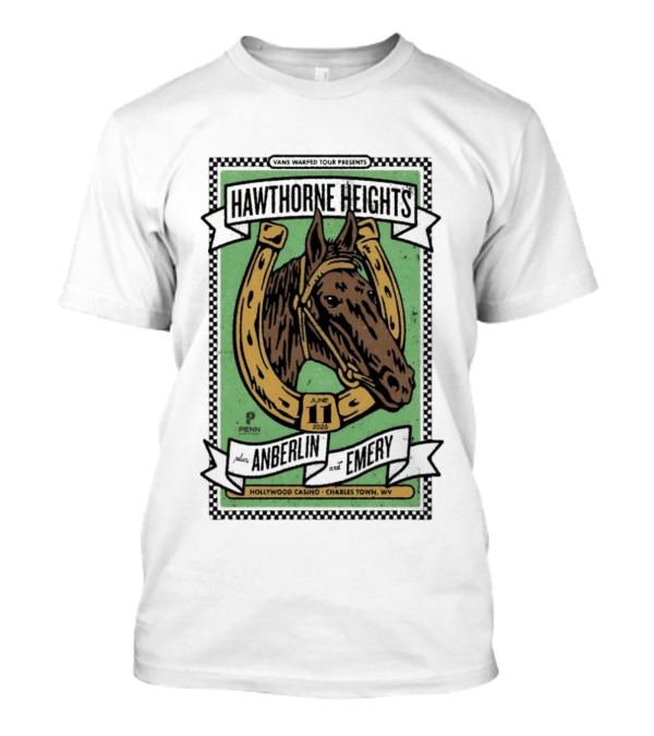 Vans Warped Tour Hawthorne Heights Anberlin Emery June 11 2026 Hollywood Casino Charles Town WV T-Shirt