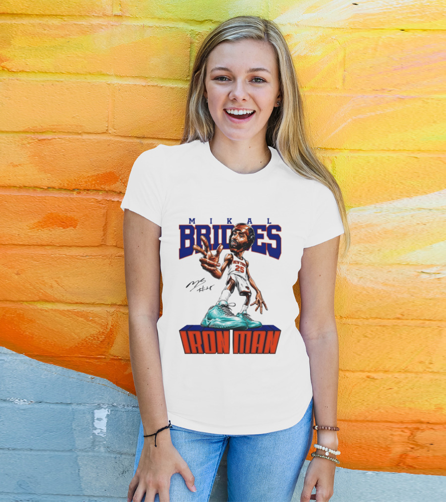 Mikal Bridges Iron Man New York Knicks NBA 2026 T-Shirt