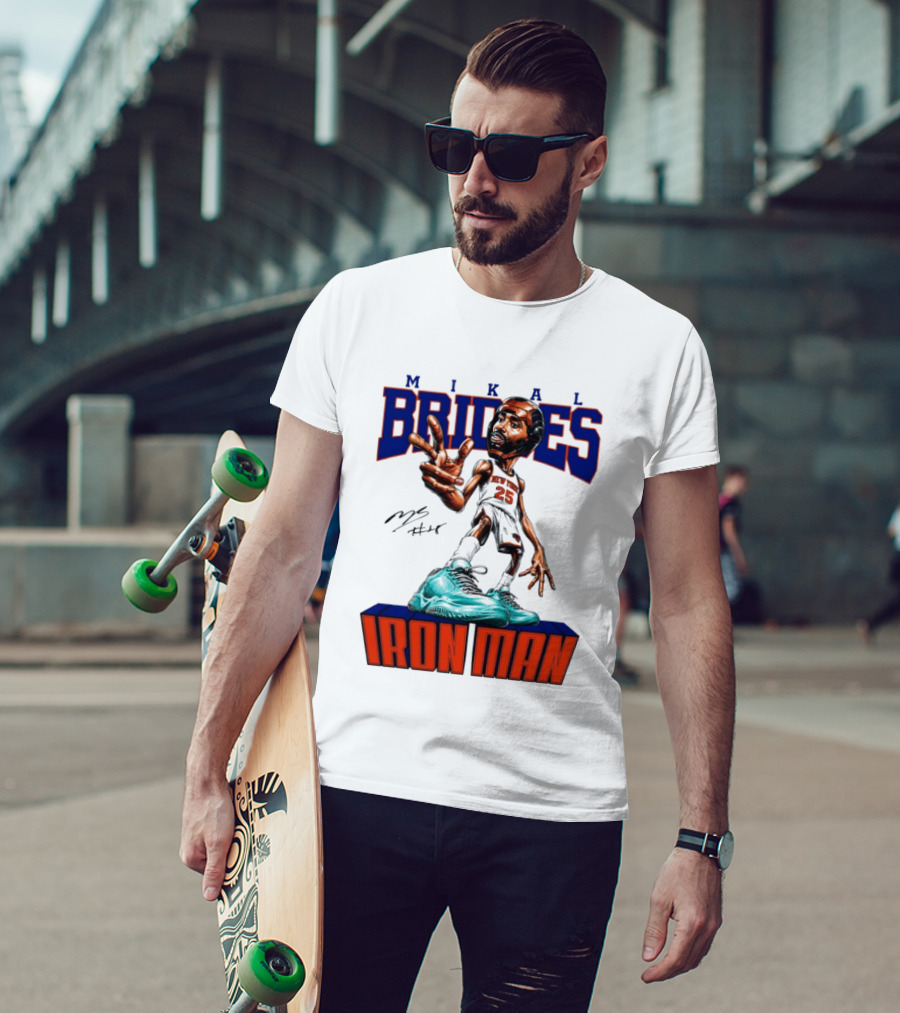 Mikal Bridges Iron Man New York Knicks NBA 2026 T-Shirt