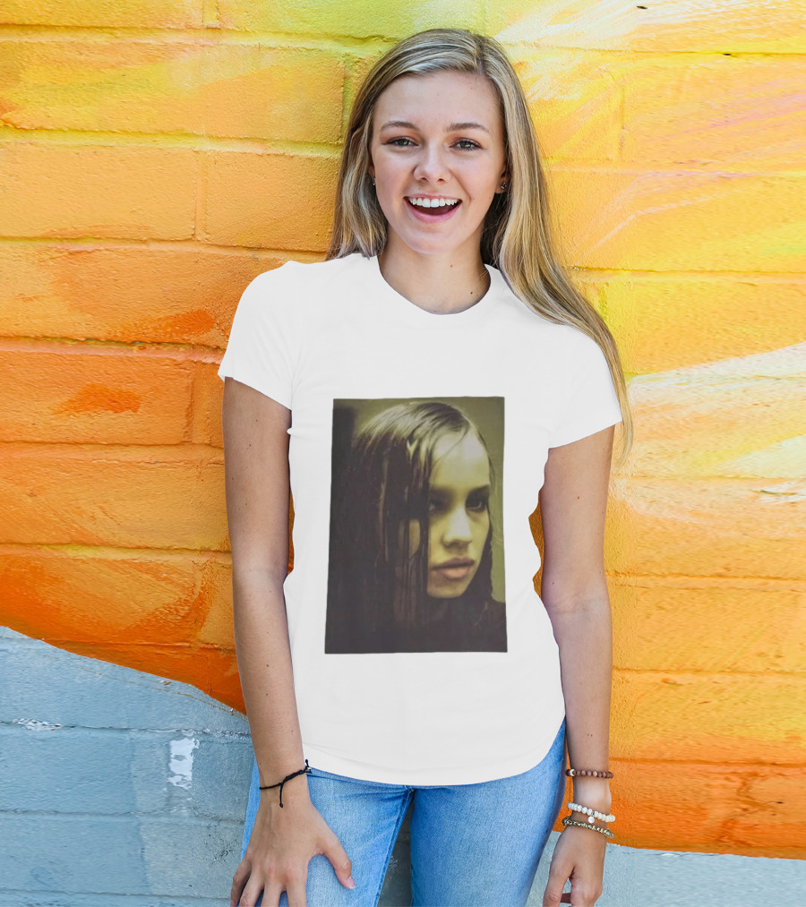 Raf Simons FW18 Christiane F Wet Hair Portrait Fashion T-Shirt