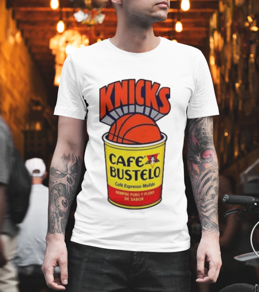 New York Knicks Cafe Bustelo Espresso Molido Basketball NBA T-Shirt