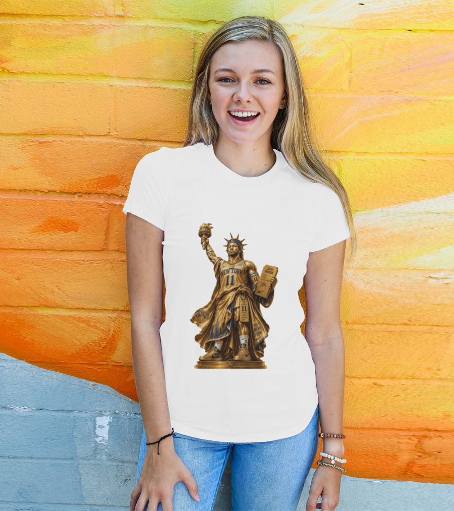 New York Knicks Jalen Brunson Statue Of Liberty Nike 11 Basketball Knicks T-Shirt