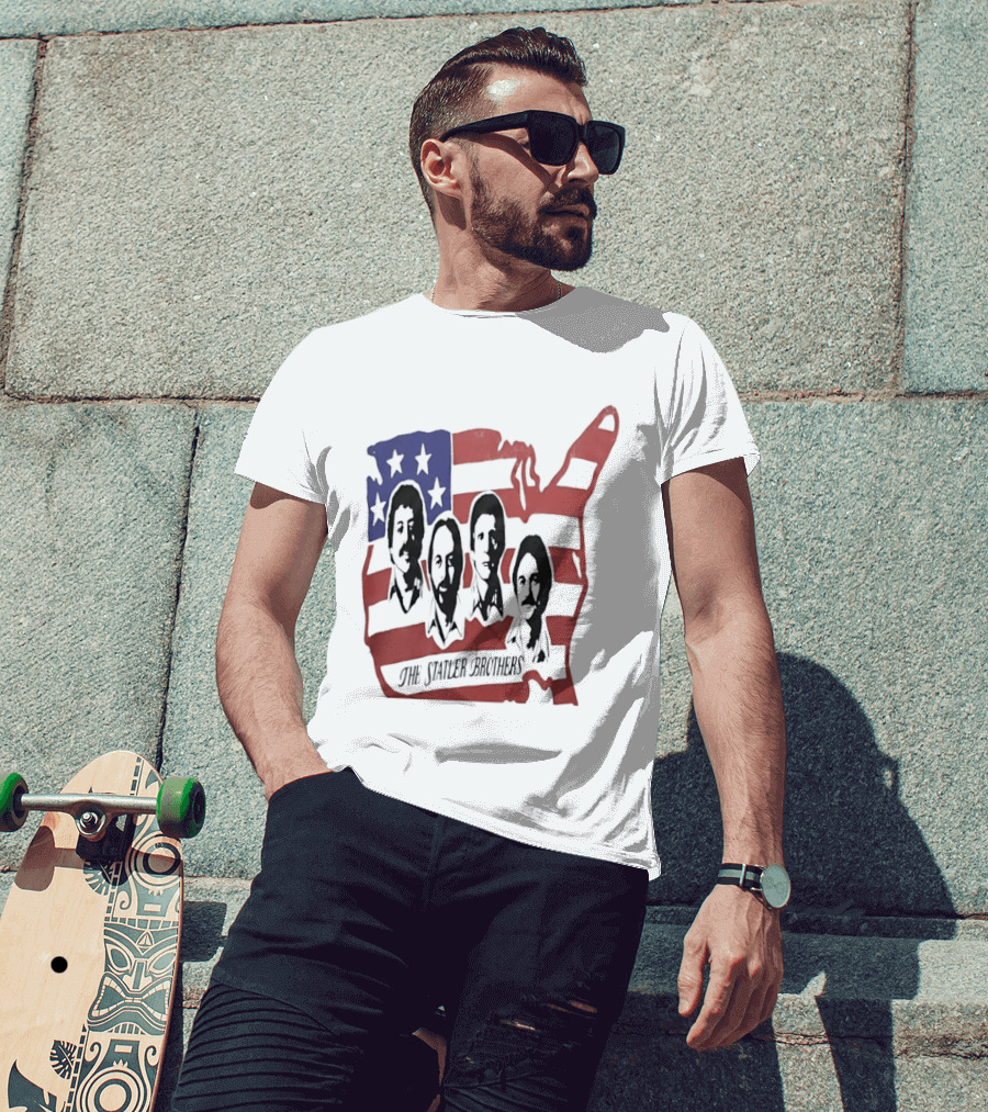 The Statler Brothers USA Map American Flag Country Music Band T-Shirt