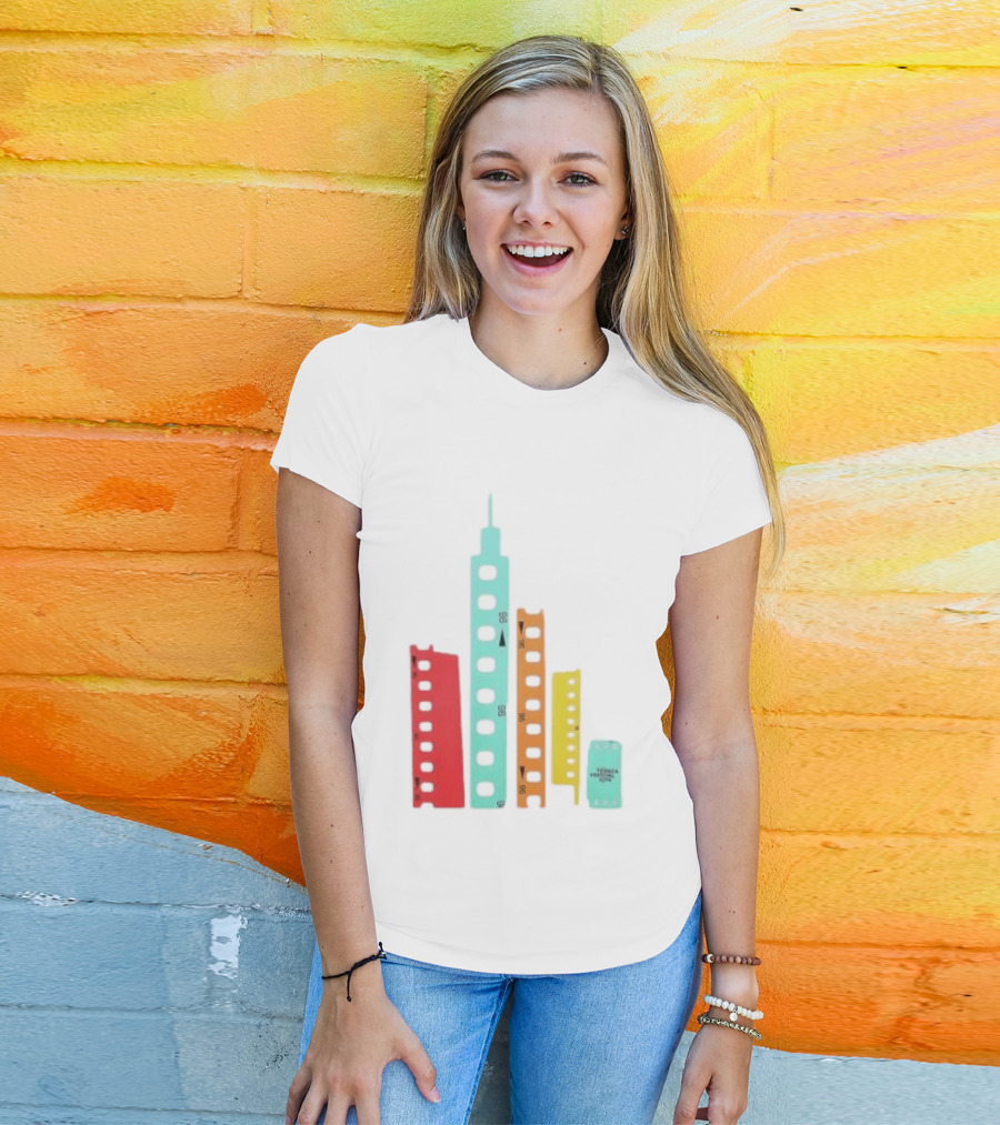 Tribeca Festival Kith 96 Film Reel Skyline New York City Architecture T-Shirt