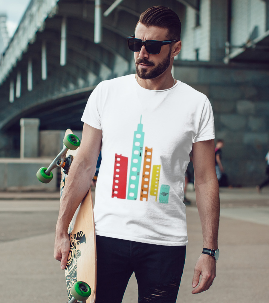 Tribeca Festival Kith 96 Film Reel Skyline New York City Architecture T-Shirt