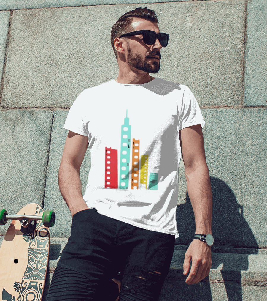 Tribeca Festival Kith 96 Film Reel Skyline New York City Architecture T-Shirt