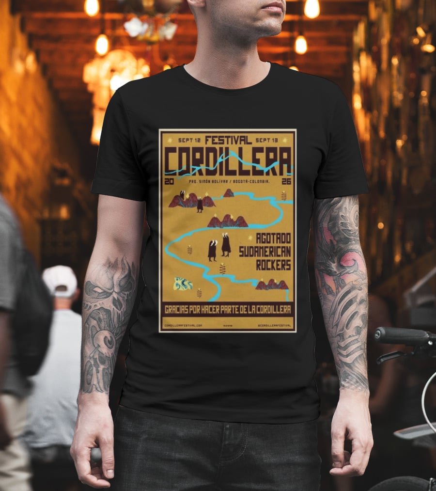 Festival Cordillera Sept 12 13 2026 Bogotá Colombia Agotado Sudamerican Rockers Pro. Simón Bolívar T-Shirt