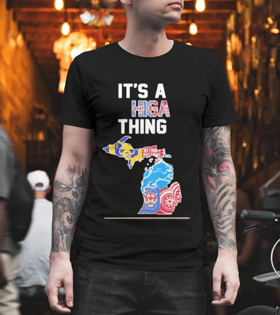 It's A Michigan Thing Detroit Pistons Tigers Red Wings Wolverines T-Shirt