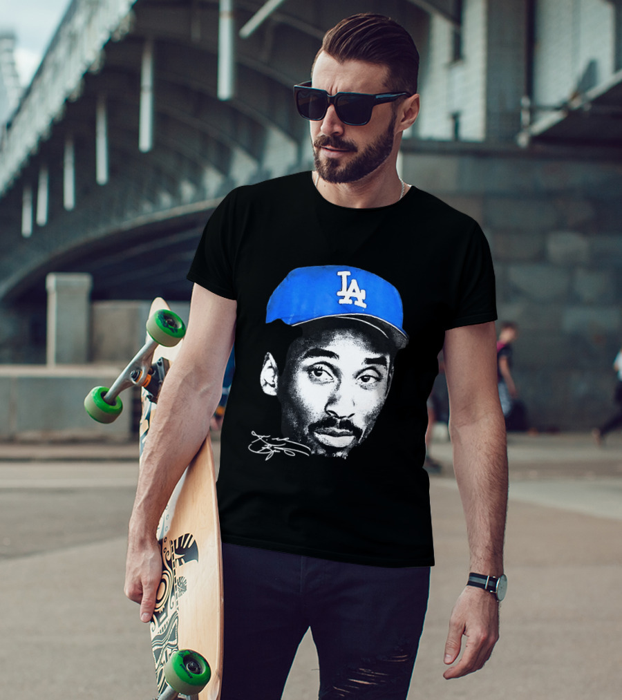 Kobe Bryant Iconic Los Angeles Dodgers LA Hat T-Shirt