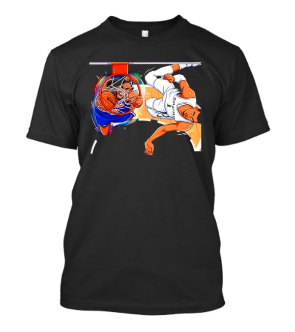 New York Knicks Vs San Antonio Spurs Comic Dunk Battle T-Shirt