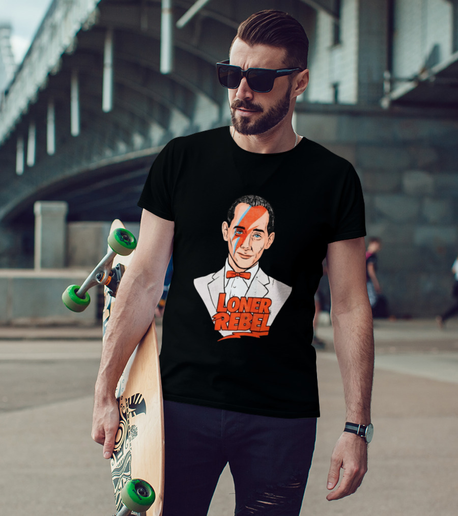 Pee Wee Herman David Bowie Aladdin Sane Loner Rebel Mashup Pop Culture T-Shirt