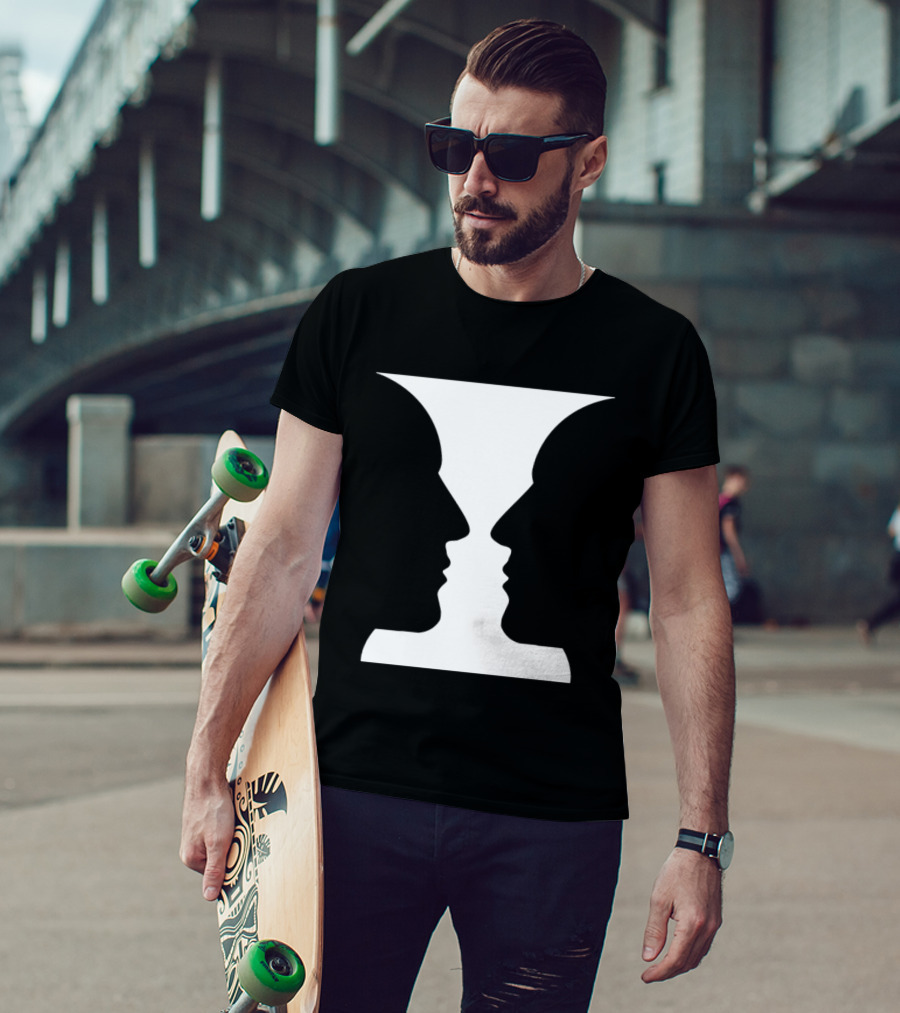 Rubin Vase Optical Illusion Cognitive Psychology Face Perception T-Shirt