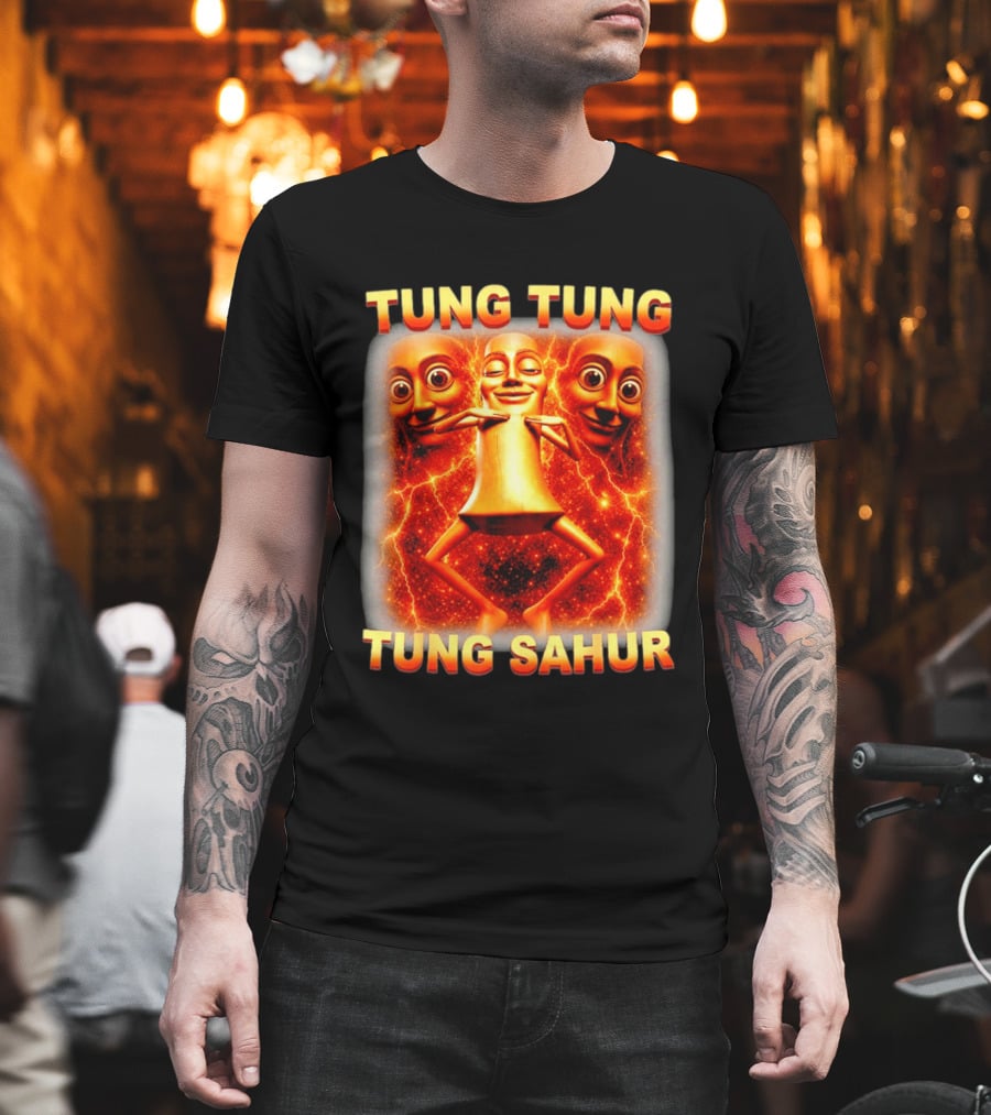 Tung Tung Tung Sahur Meme Brainrot Viral Image T-Shirt