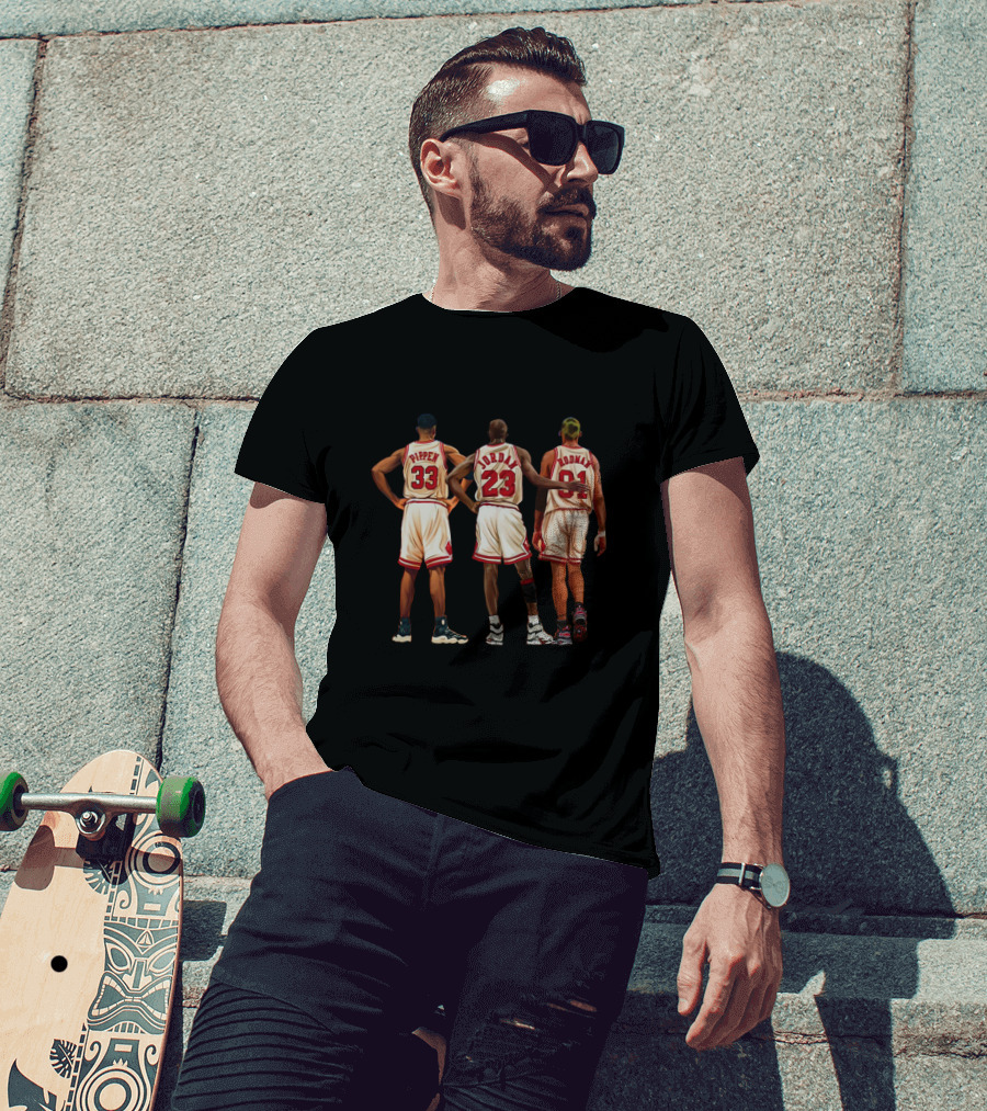 Pippen Jordan Rodman 33 23 91 Chicago Basketball Legends T-Shirt