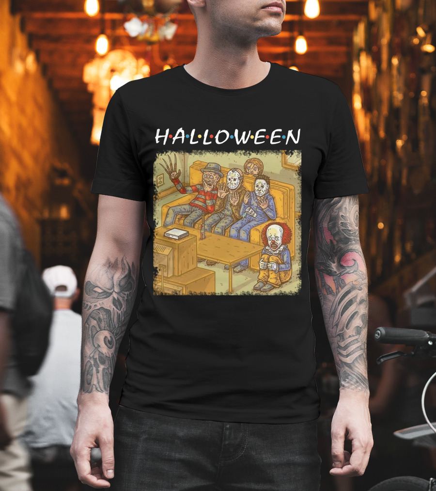 Halloween Horror Icons Relax On Couch T-Shirt