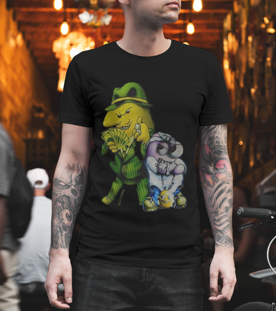 Pim and Charlie Cartoon Money and Chains Gangster Style T-Shirt