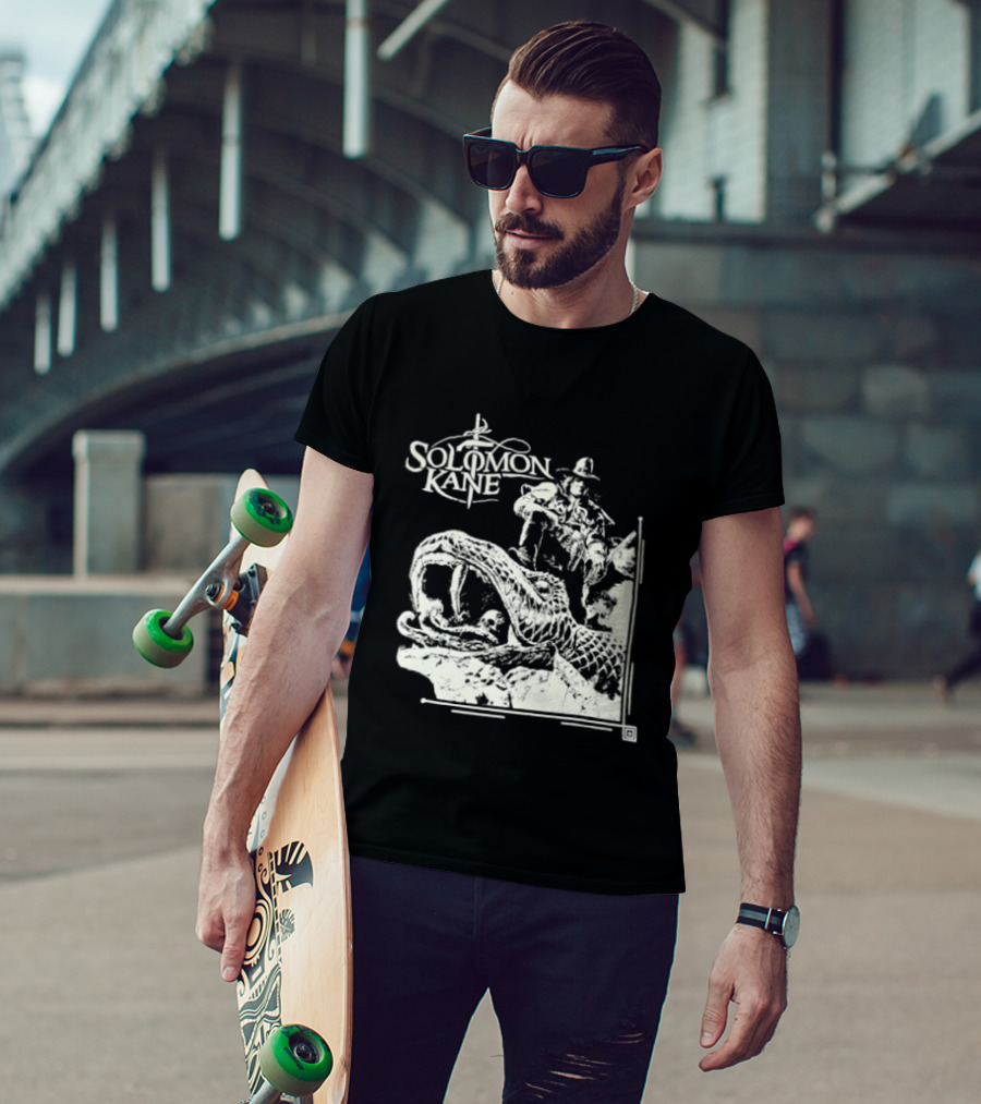 Solomon Kane The Serpent Ring Illustration With Adventure Scene T-Shirt