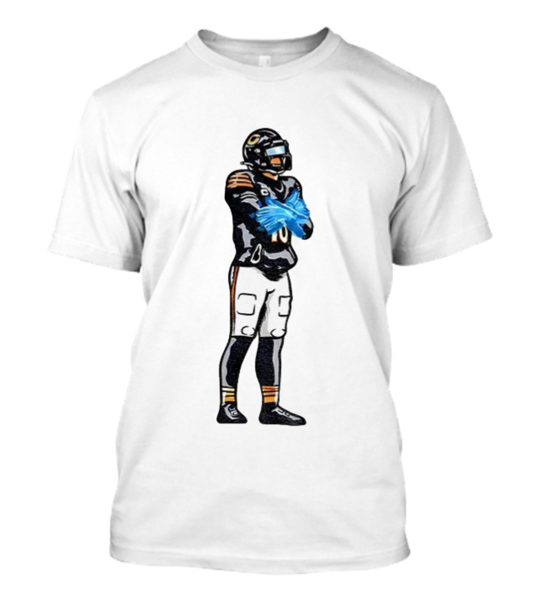 Caleb Williams Iceman #18 Ice Gloves Football Player Crossing Arms Black And Orange Jersey T-Shirt