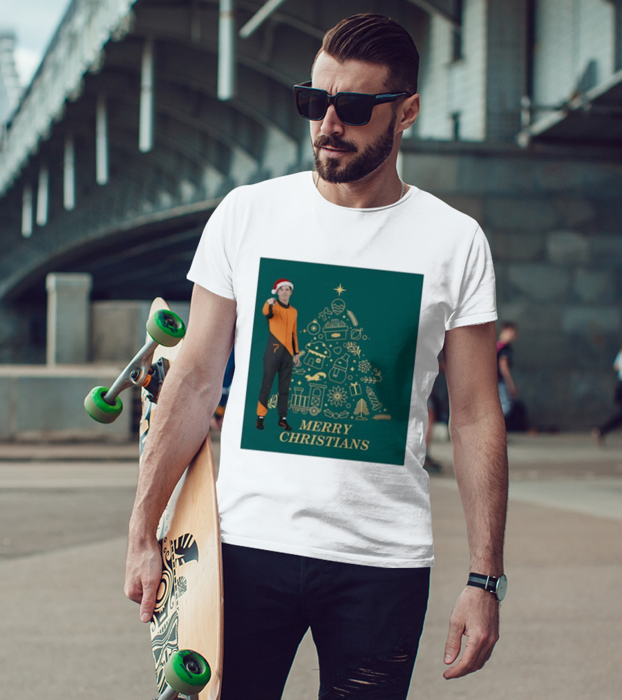 Christian Lundgaard Merry Christians Formula 1 Christmas Green T-Shirt