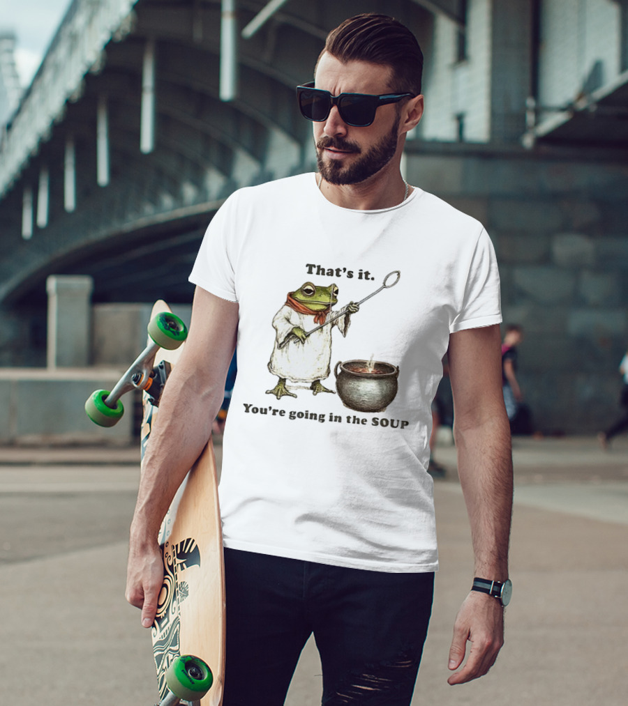 Weirdcore Meme Frog That's It You're Going In The Soup Nostalgic Aesthetic T-Shirt