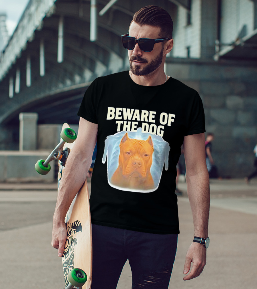 Beware Of The Dog X Ray Pitbull Warning T-Shirt