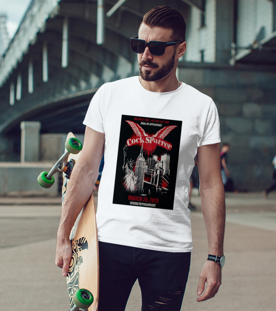 Cock Sparrer Final NY Appearance Brooklyn Paramount March 28 2026 Statue Of Liberty Empire State Building T-Shirt