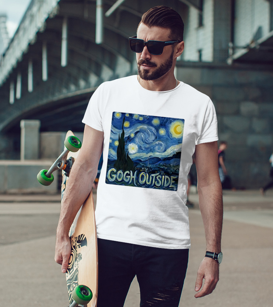 Gogh Outside Starry Night Van Gogh T-Shirt