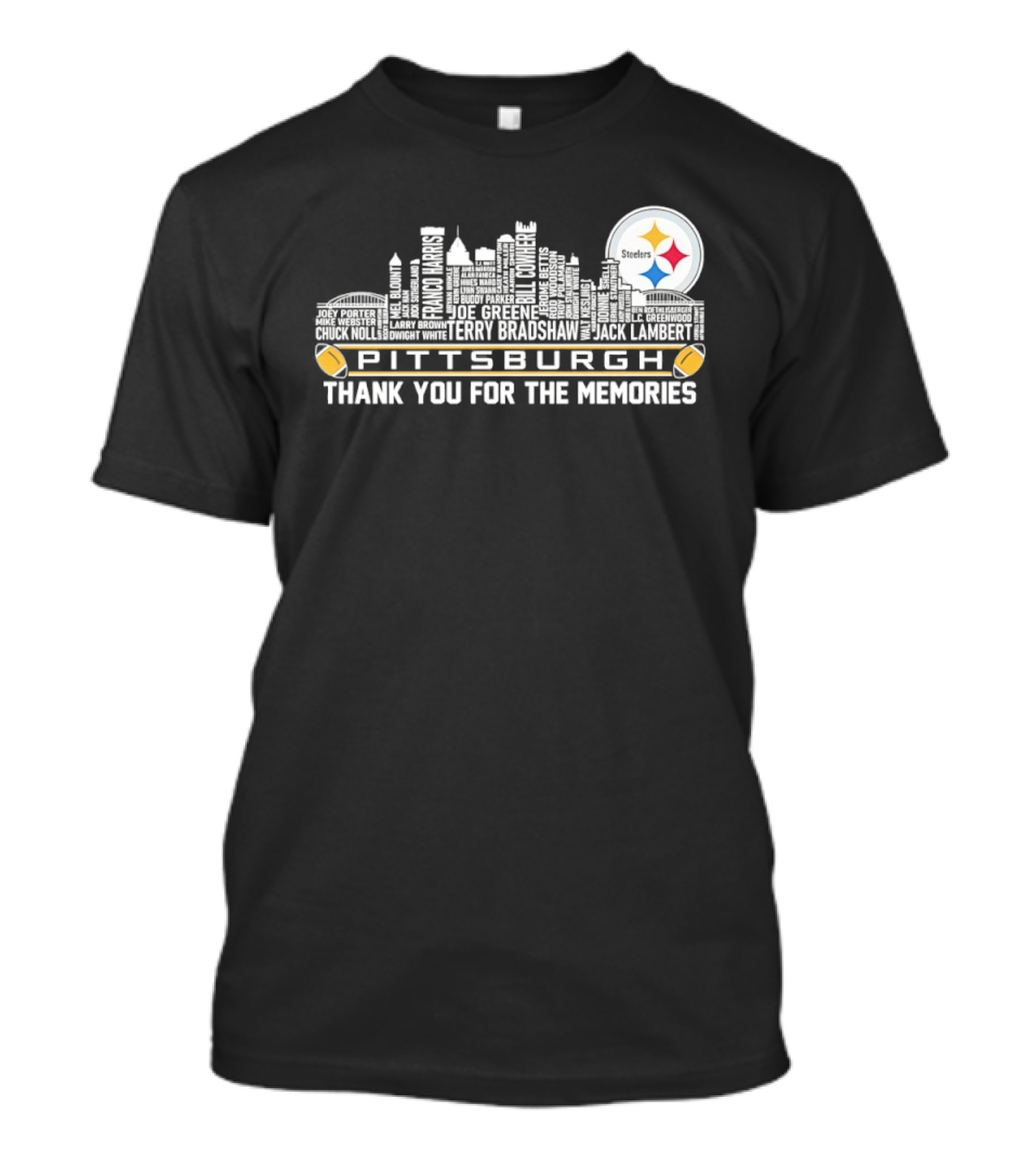 Pittsburgh Steelers Thank You For The Memories Legends City Skyline T-Shirt