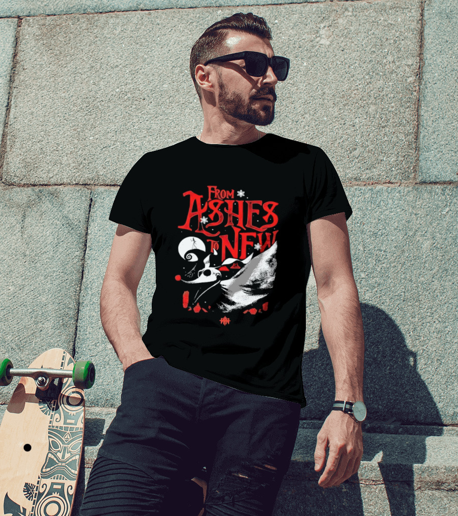 From Ashes To New Nightmare Before Christmas Skull 2025 T-Shirt