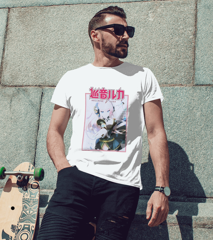 Megurine Luka Anime Vocaloid Headphones And Outfit T-Shirt