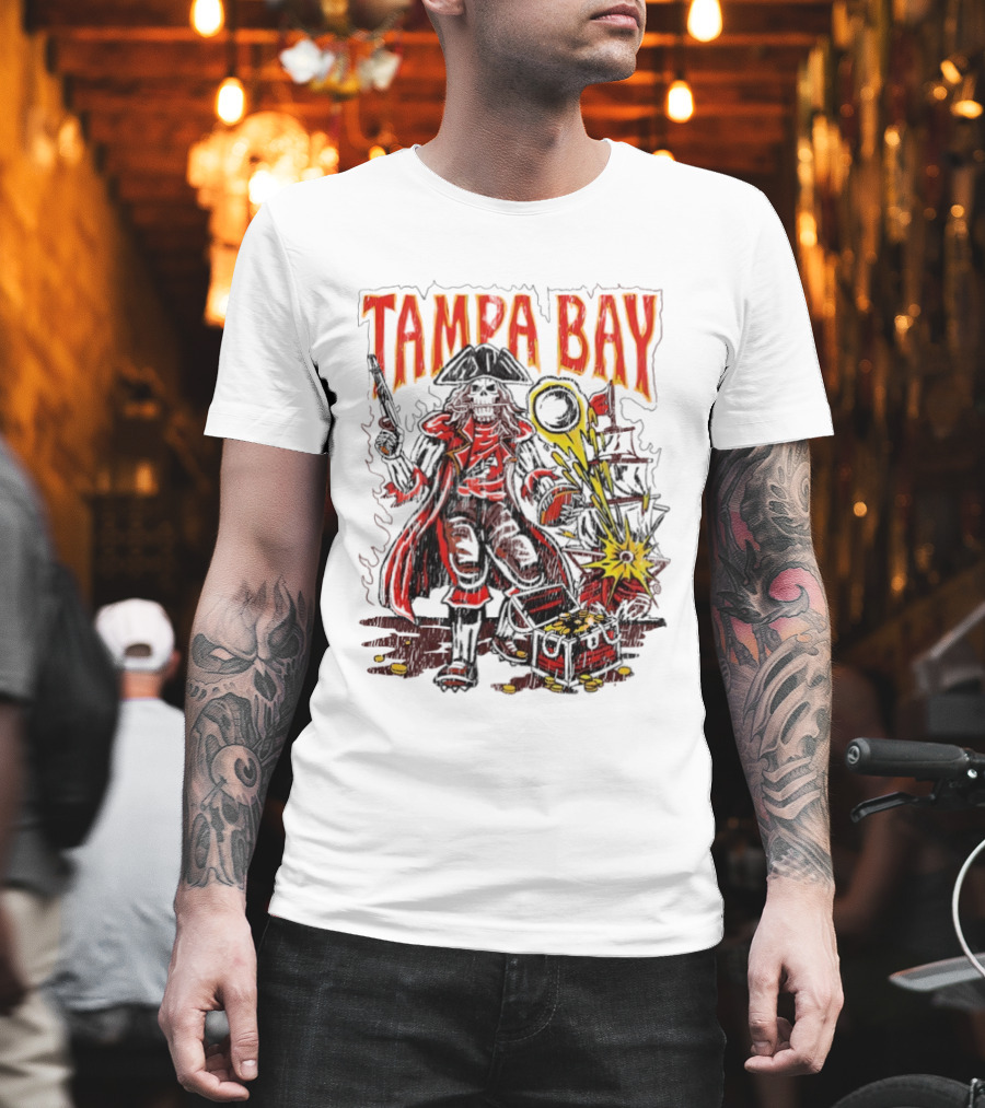 Tampa Bay Pirate Skeleton Exploding Cannonball T-Shirt