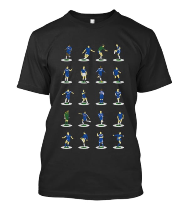 Chelsea Legends Subbuteo Style Football Figures Classic Blue Soccer Iconic Players T-Shirt