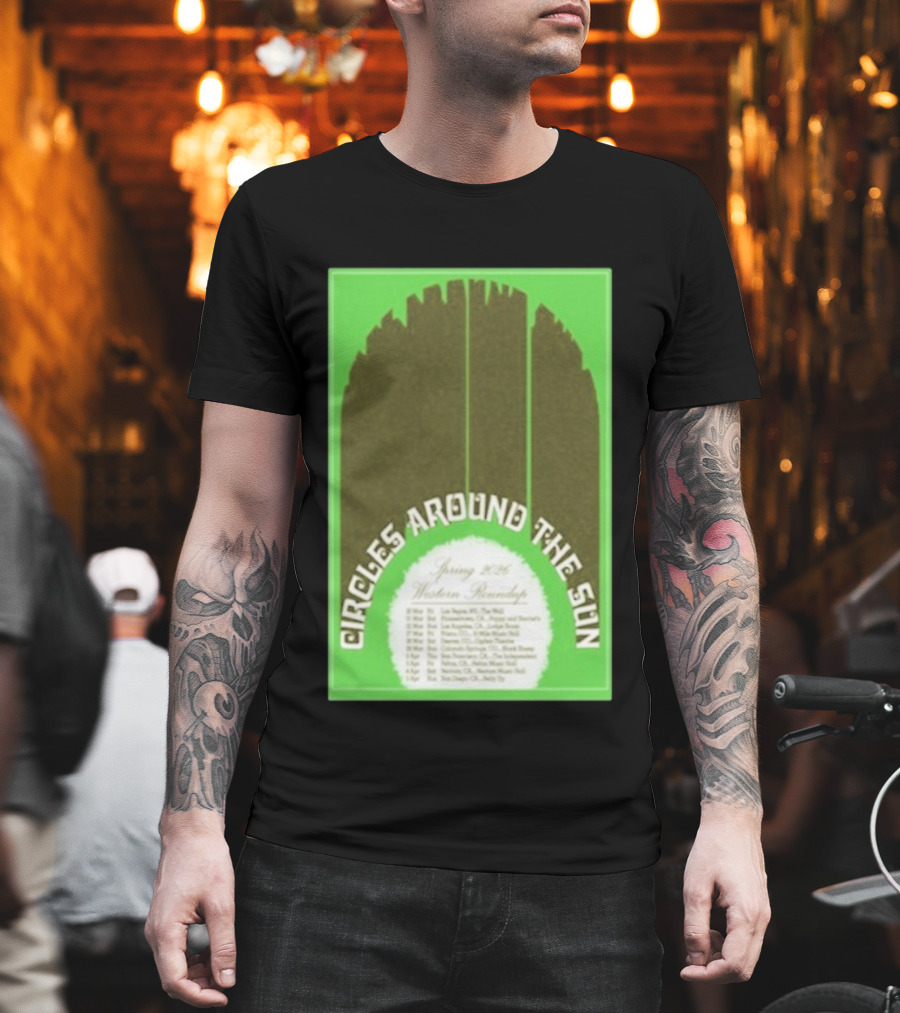 Circles Around The Sun Spring 2026 Western Roundup Tour Dates T-Shirt
