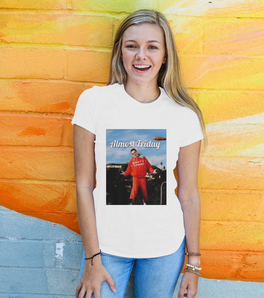 Almost Friday Marty Supreme Hollywood Hills Sky Blimp T-Shirt