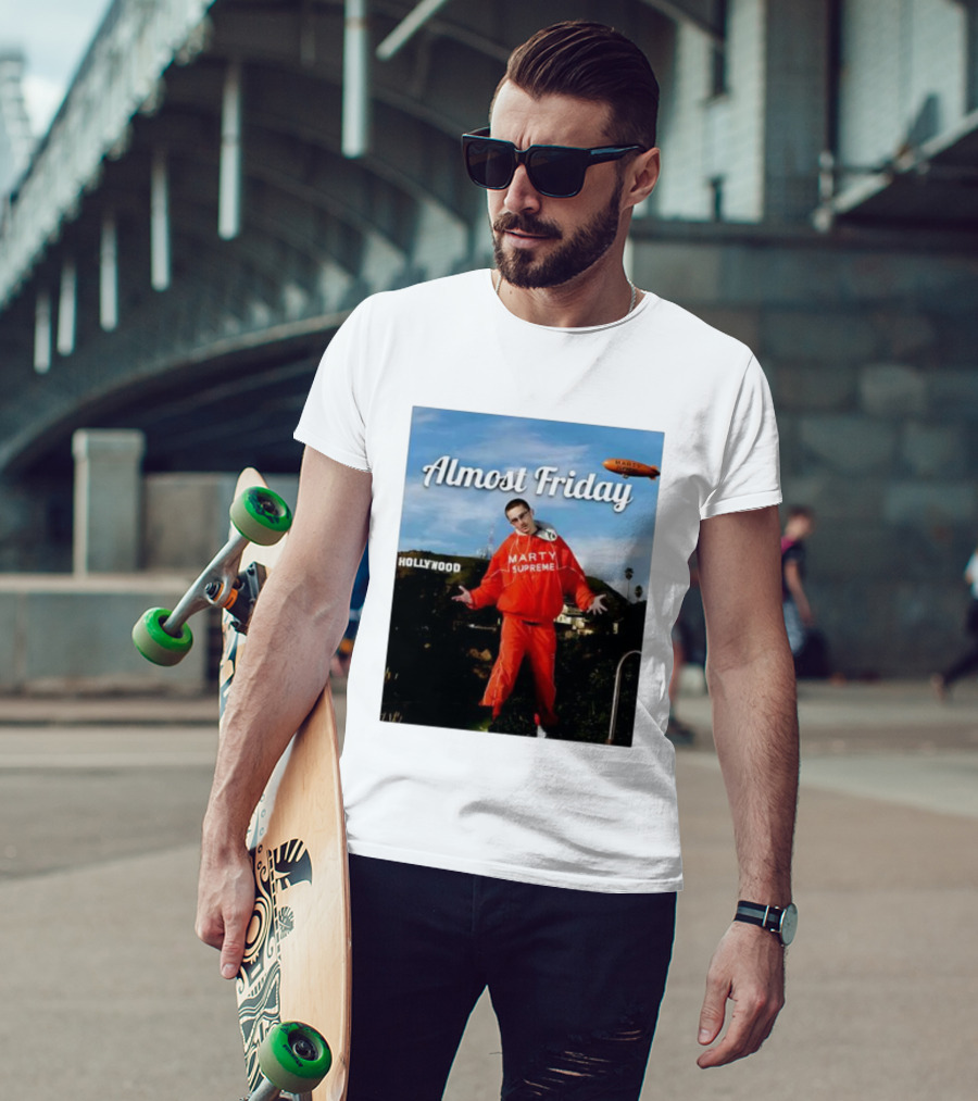 Almost Friday Marty Supreme Hollywood Hills Sky Blimp T-Shirt