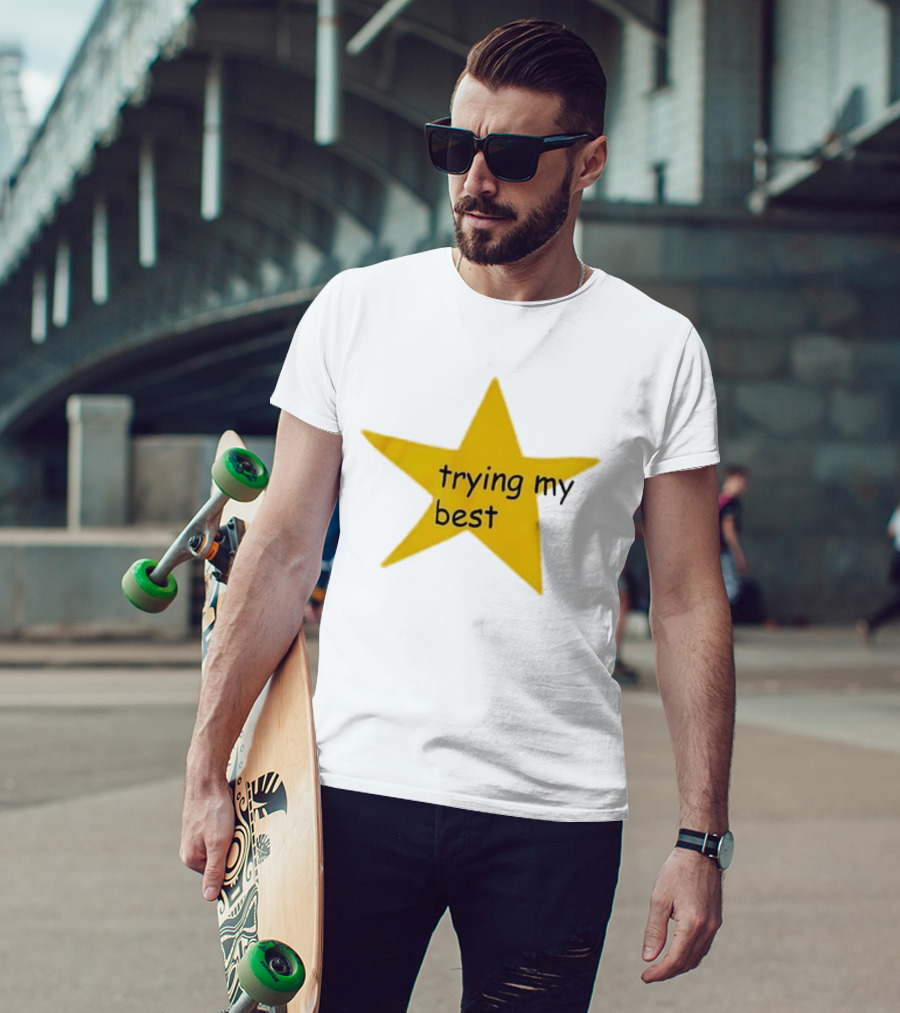 Trying My Best Gold Star Positive Effort T-Shirt