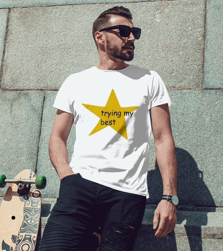 Trying My Best Gold Star Positive Effort T-Shirt