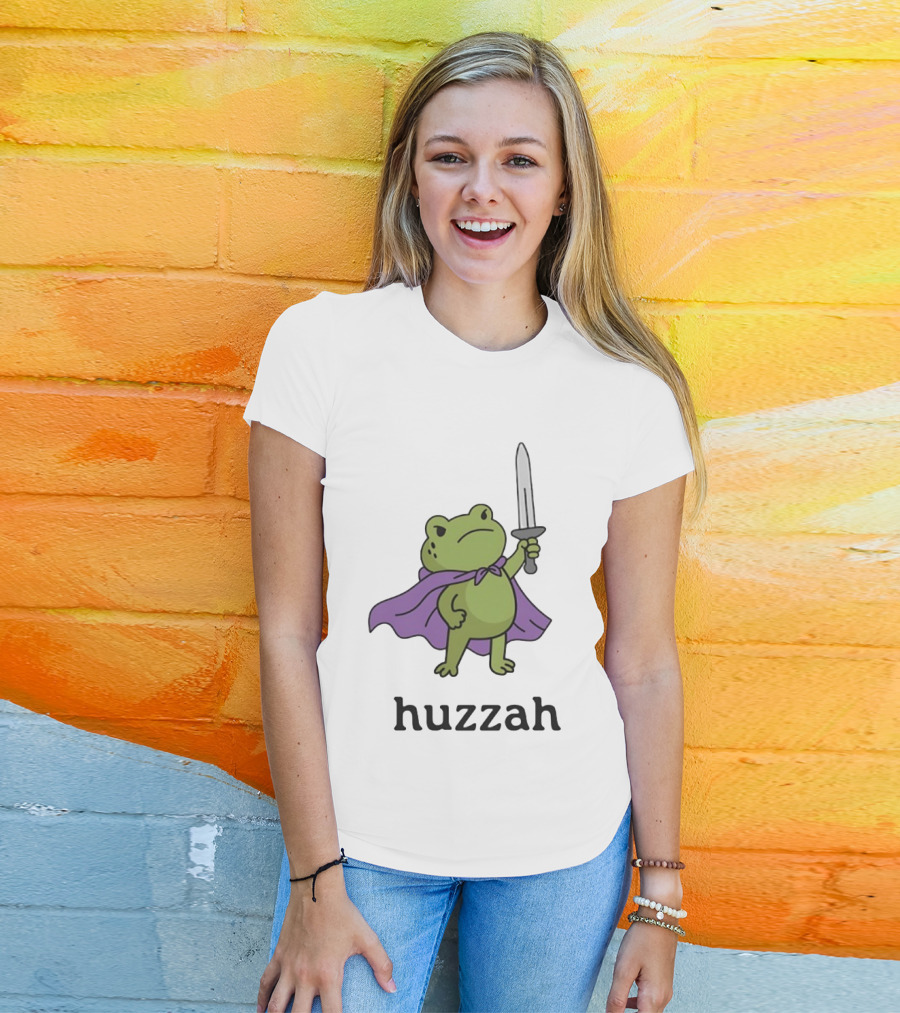 Huzzah Frog Purple Cloak Sword T-Shirt