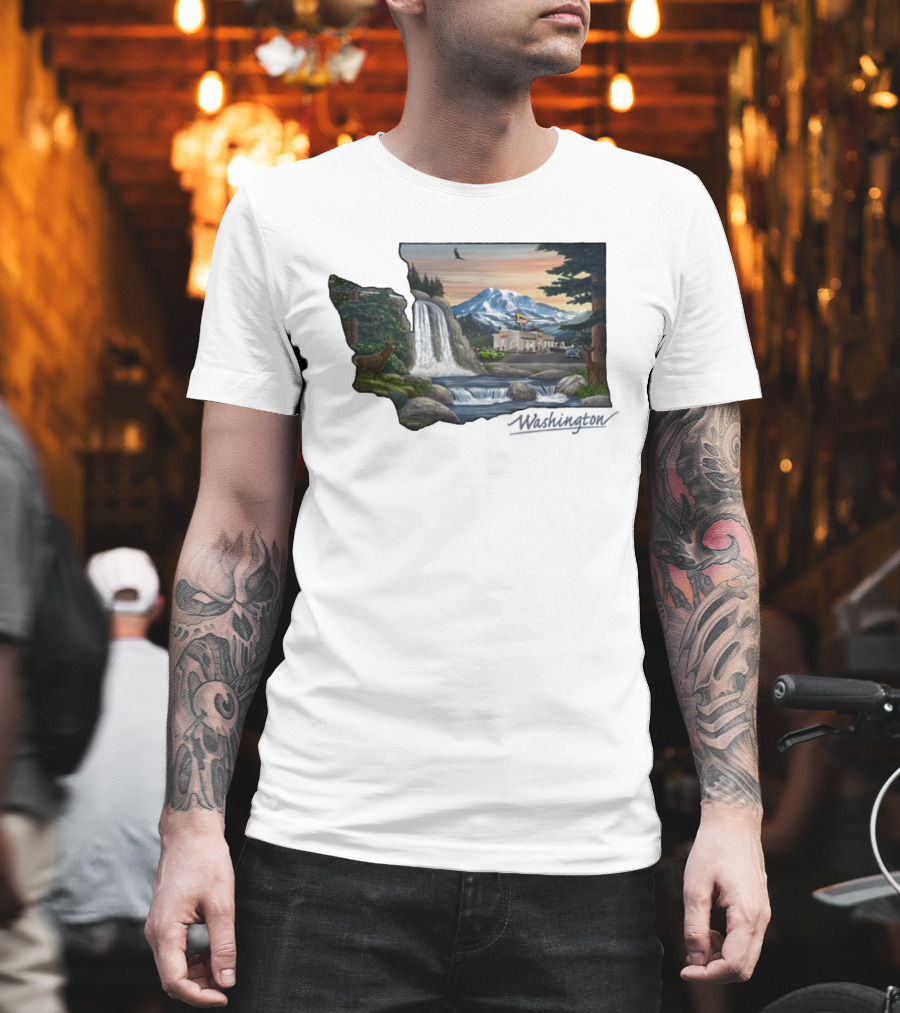 In N Out Burger Mount St Helens Washington Waterfall Scenery T-Shirt