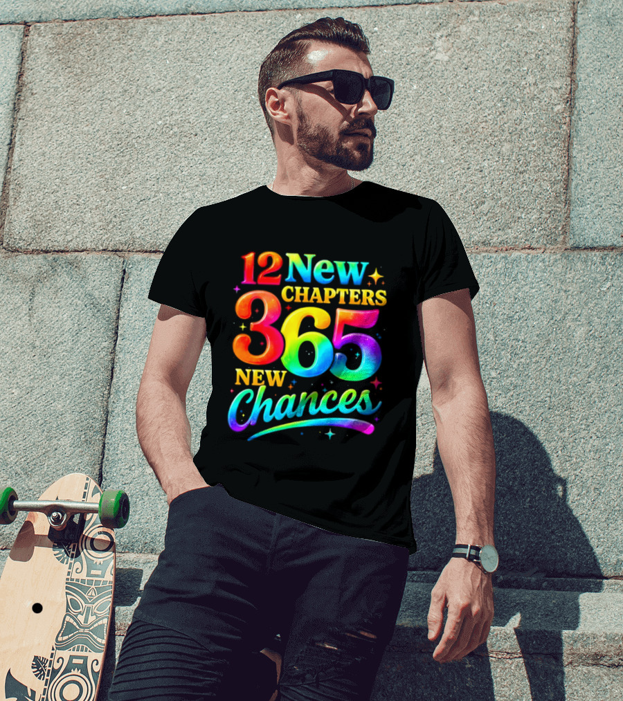 12 New Chapters 365 New Chances Neon Rainbow T-Shirt