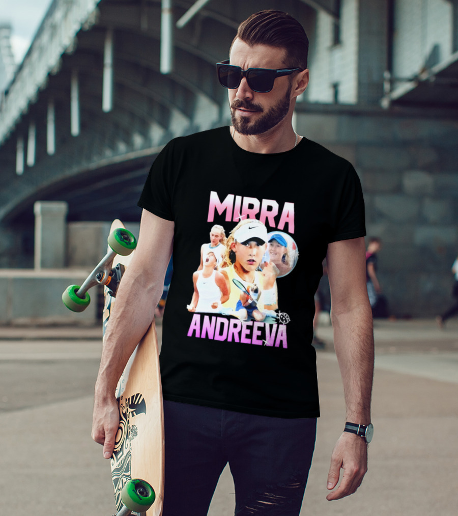 Mirra Andreeva Tennis Vintage Style Pink Athletic Sports T-Shirt