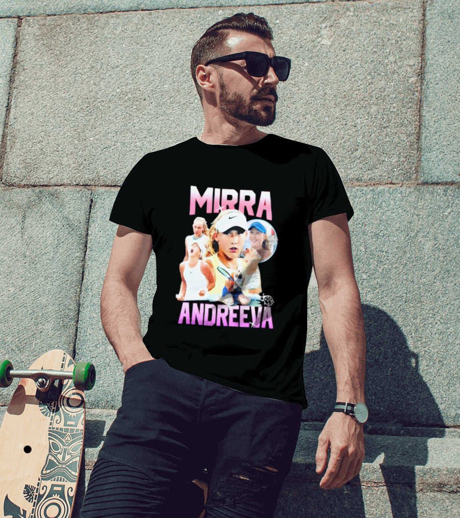 Mirra Andreeva Tennis Vintage Style Pink Athletic Sports T-Shirt